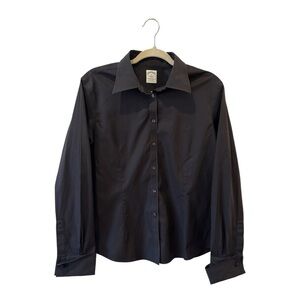 Brooks Brothers Women’s Fitted Non Iron Stretch Blouse Shirt Size 14 Black